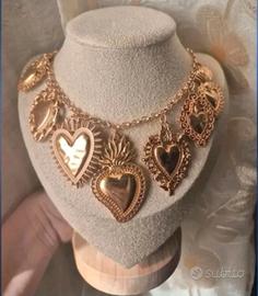 Collana Cuore sacro ex voto vintage