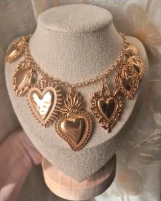 Collana Cuore sacro ex voto vintage