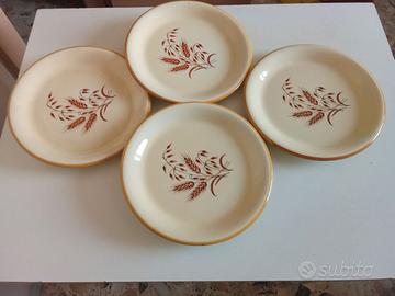 Piatti Piani Vintage Anni 80 Ceramica Rustica