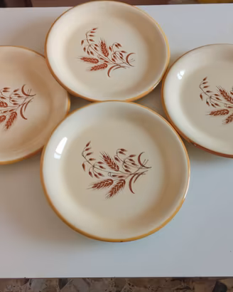 Piatti Piani Vintage Anni 80 Ceramica Rustica