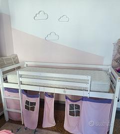 Letto soppalco e scivolo bambini 200*90