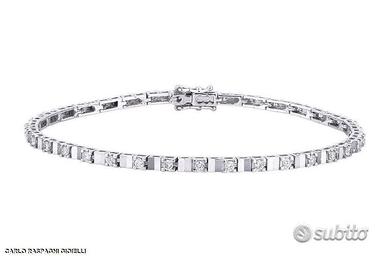 BRACCIALE TENNIS ORO 18kt. CON DIAMANTI ALTERNATI