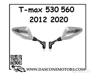 Specchietti a Manubrio Tmax Orion Argento con Embl