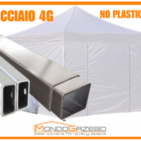 Gazebo pieghevole 3x3 acciaio 4cm fiere mercato