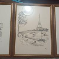 Tris stampe luoghi simbolo Parigi