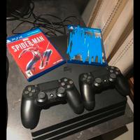 playstation 4+2 joystick dualshock+gioco spidermen