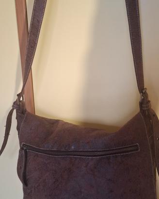 borsa tracolla pelle marrone vintage
