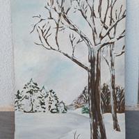 quadro olio su compensato