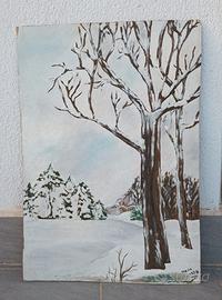 quadro olio su compensato