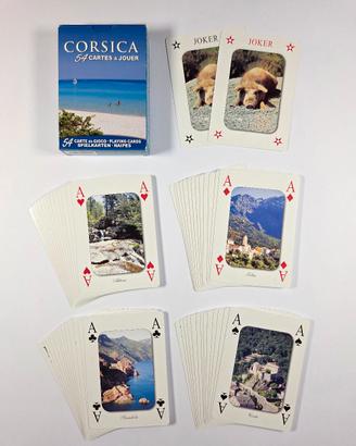 Mazzo carte da gioco tema Corsica con scatola