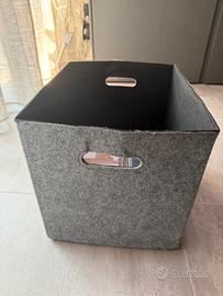 Contenitore scatola per Kallax feltro grigio
