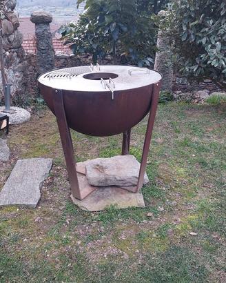 Braciere e barbecue in corten e acciaio inox