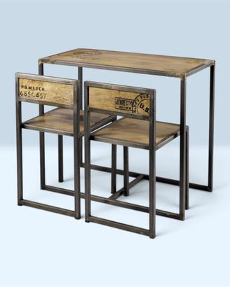 Set Tavolo e 2 Sedie Industrial /Vintage