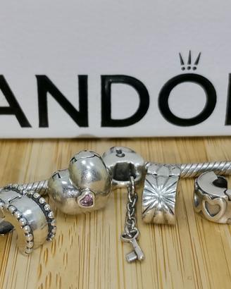 Pandora Originali - Clip, Lucchetto e Cuori