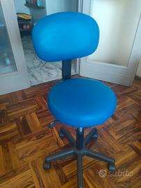 Sgabello con Schienale e Ruote