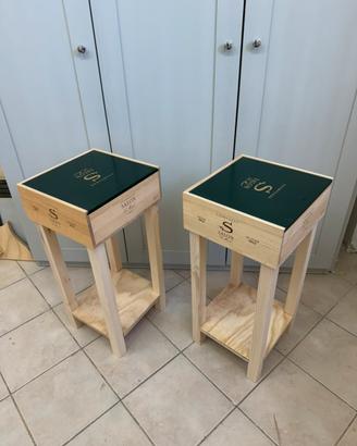 Sgabelli in legno porta bortiglie Salon Champagne