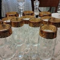 Set di bicchieri vintage bordo oro veneziano no