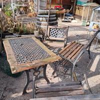 Tavolo e panche da giardino