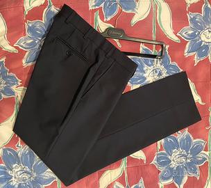 Zegna Pantaloni sartoriali in lana blu notte