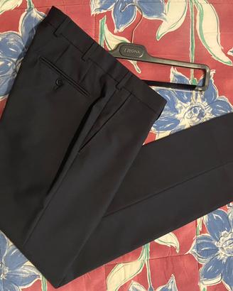 Zegna Pantaloni sartoriali in lana blu notte