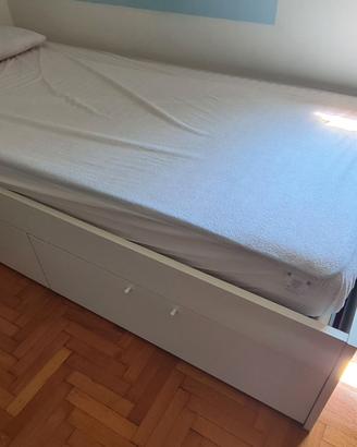 Letto a cassettoni completo 97 x 207 cm