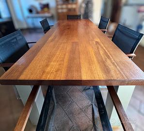 Tavolo grande in teak 220 cm + 6 sedie