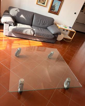 Tavolino Design Vetro-Senza Fori stile Gae Aulenti