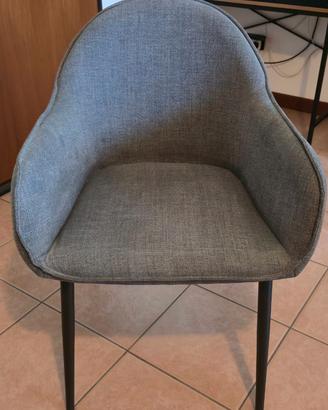 Sedia poltroncina design scandinavo in tessuto