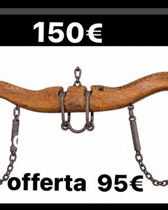 giogo legno attacchi ferro forgiato epoca anni 50
