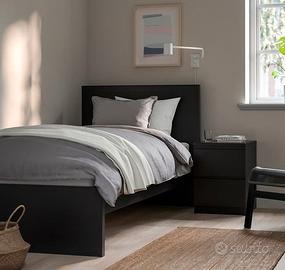 letto singolo Ikea Malm con rete Lonset