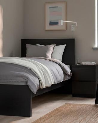 letto singolo Ikea Malm con rete Lonset