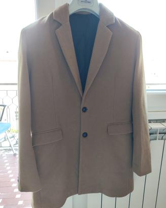 Cappotto Uomo Beige Cammello David Naman  Slim Fit