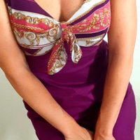 Camomilla |Abito viola giromaniche estivo in coton