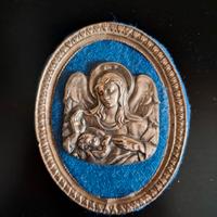 Medaglione capoculla vintage in argento 800