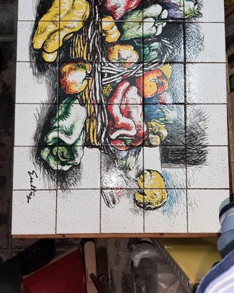 Dipinti di Renato Guttuso su ceramiche 