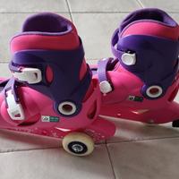 OXELO Roller bambina PLAY3 rosa-lilla 34/36