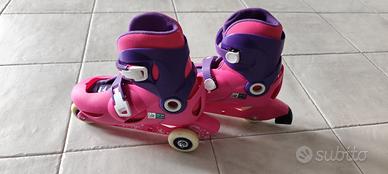 OXELO Roller bambina PLAY3 rosa-lilla 34/36