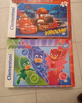 9 PUZZLE da 104 pz ,pjmask,cars,Nemo,pawpatrol,18€