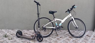 bici btwin originale 199 da 24 pollici + monopatt