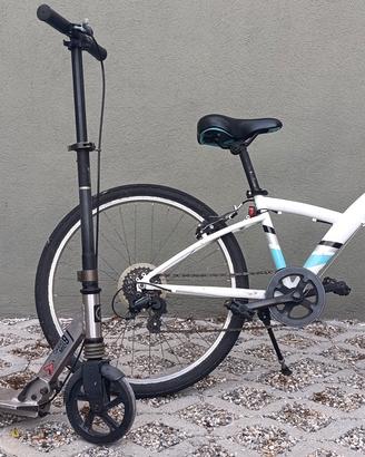 bici btwin originale 199 da 24 pollici + monopatt