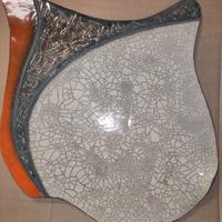 Centrotavola/vassoio in ceramica raku