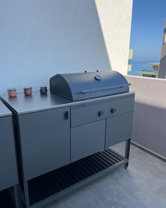 Barbecue a carbonella, da esterno/grigio scuro.