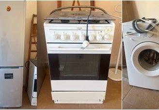 Tris elettrodomestici (frigo, cucina e lavatrice)