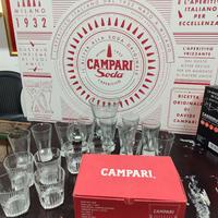 Set bicchieri campari con pannello Bar