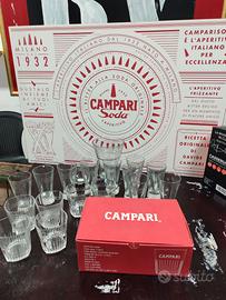 Set bicchieri campari con pannello Bar