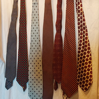 7 cravatte da collezione "pois"anni 60/70 seta,var