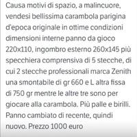 Biliardo carambola parigina