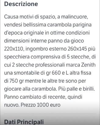 Biliardo carambola parigina