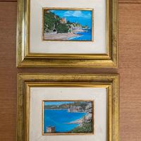 Due quadretti mare Diano Marina con cornice
