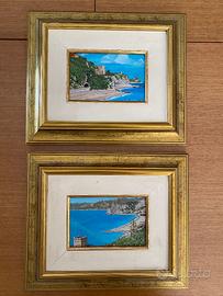 Due quadretti mare Diano Marina con cornice